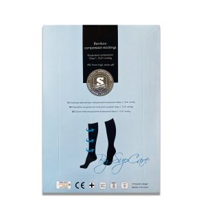 Medias de compresión bambú, Negro con puntos blancos, CONJUNTO ANCHO